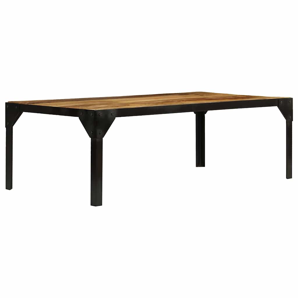 Coffee table, 110cm, unfinished mango wood and steel