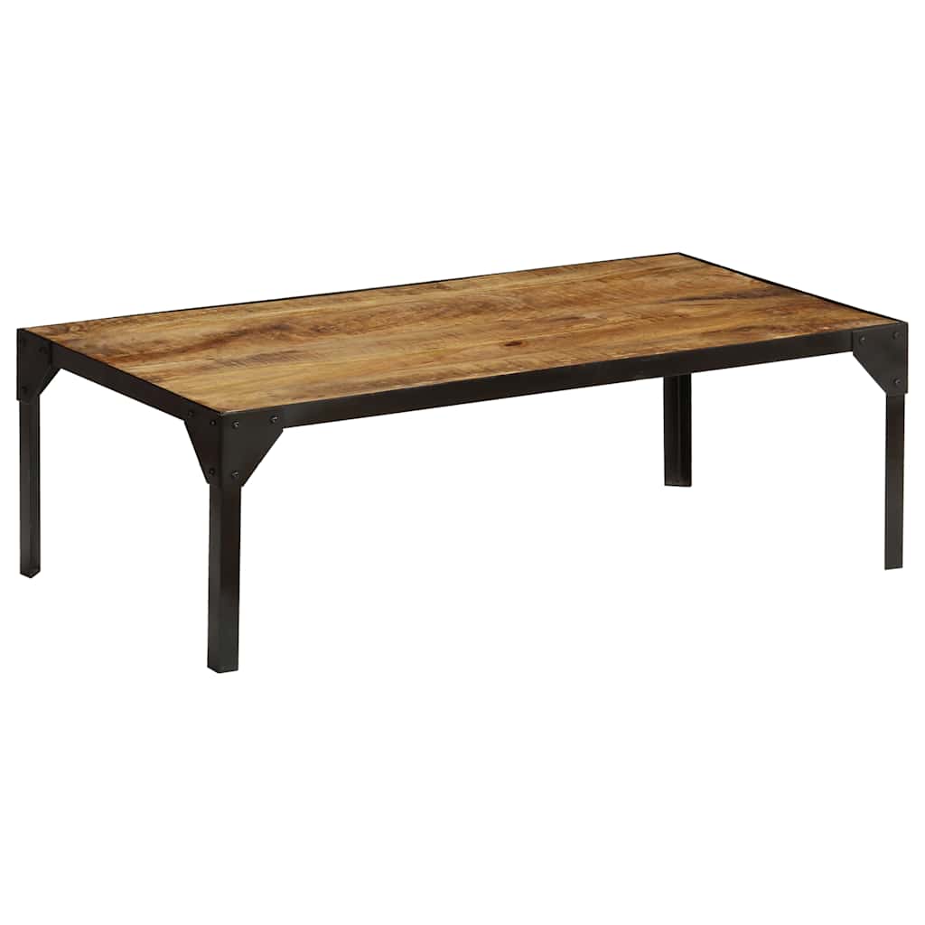 Coffee table, 110cm, unfinished mango wood and steel