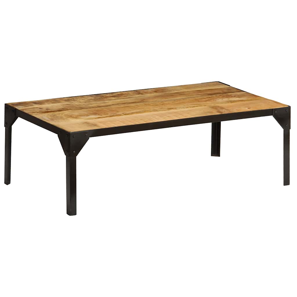 Coffee table, 110cm, unfinished mango wood and steel