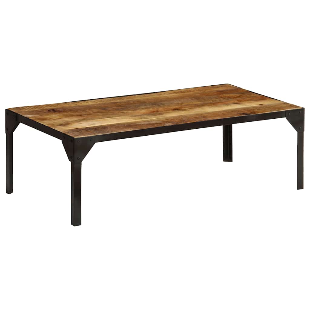 Coffee table, 110cm, unfinished mango wood and steel