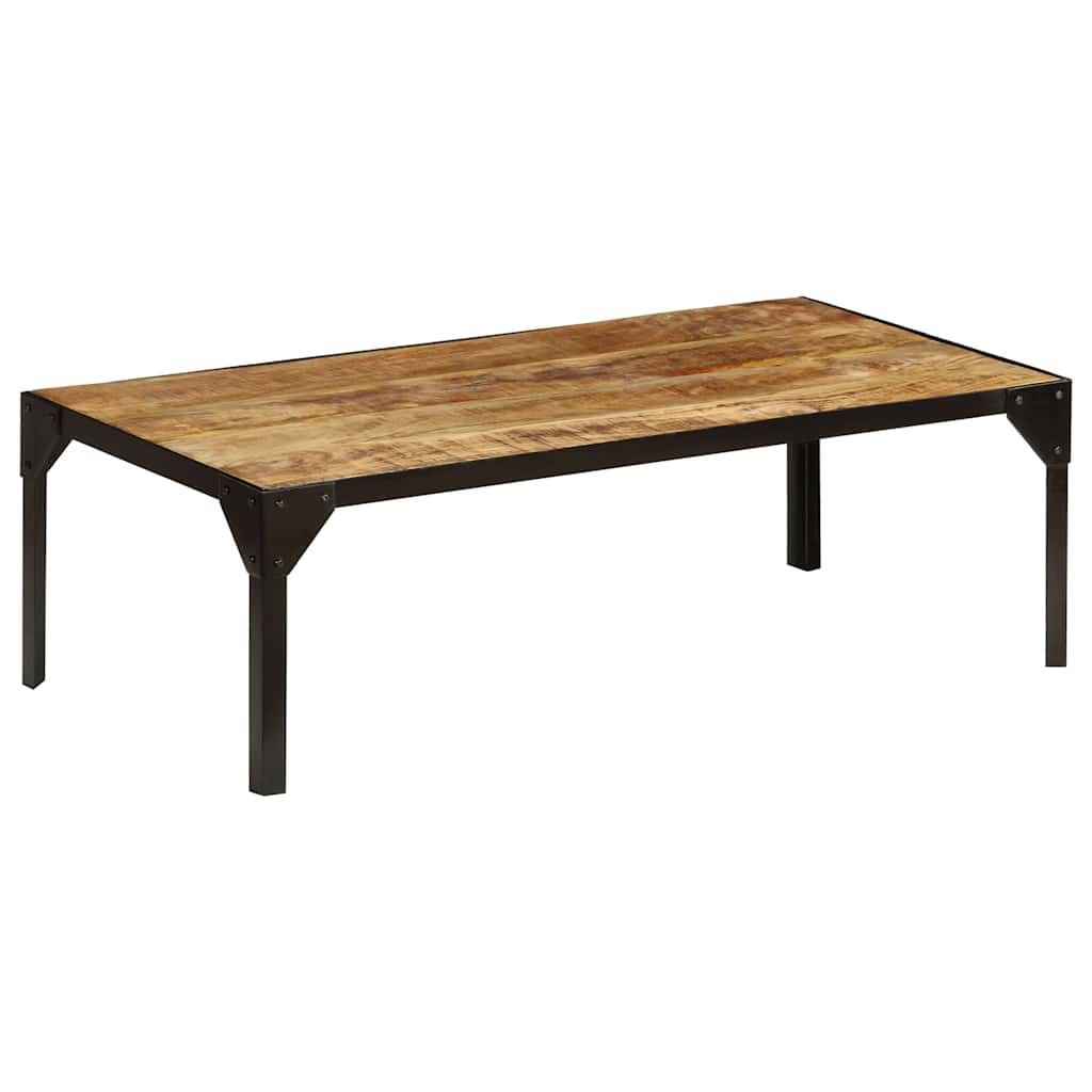 Coffee table, 110cm, unfinished mango wood and steel