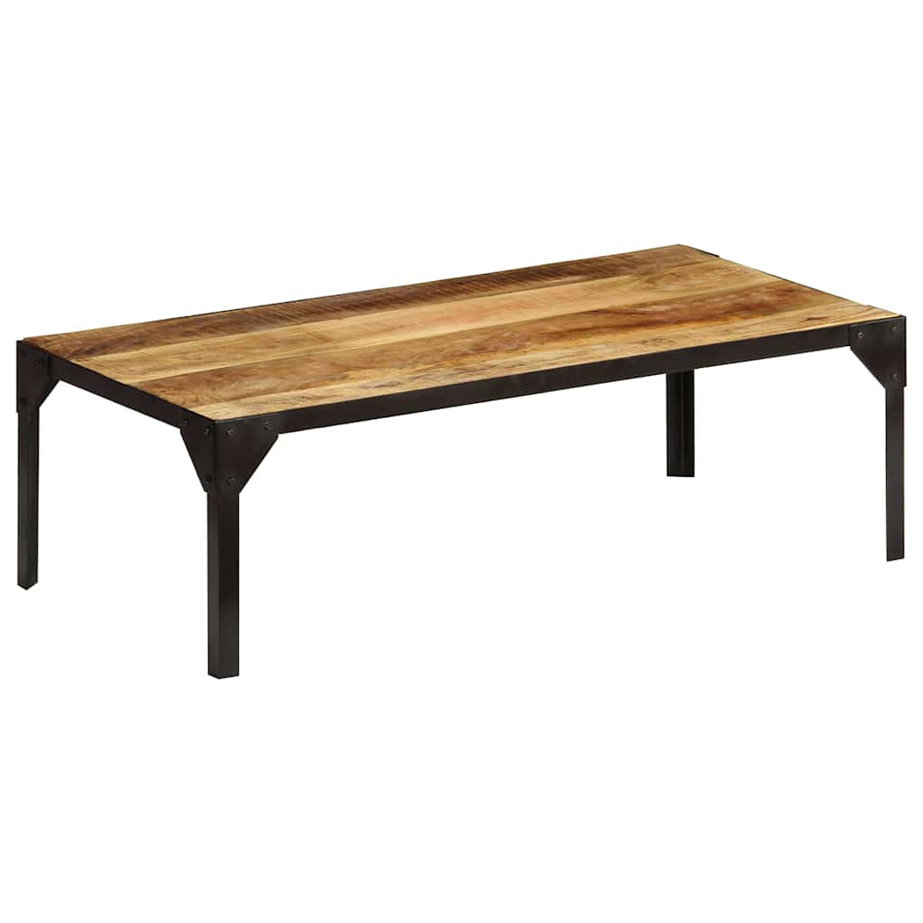Coffee table, 110cm, unfinished mango wood and steel