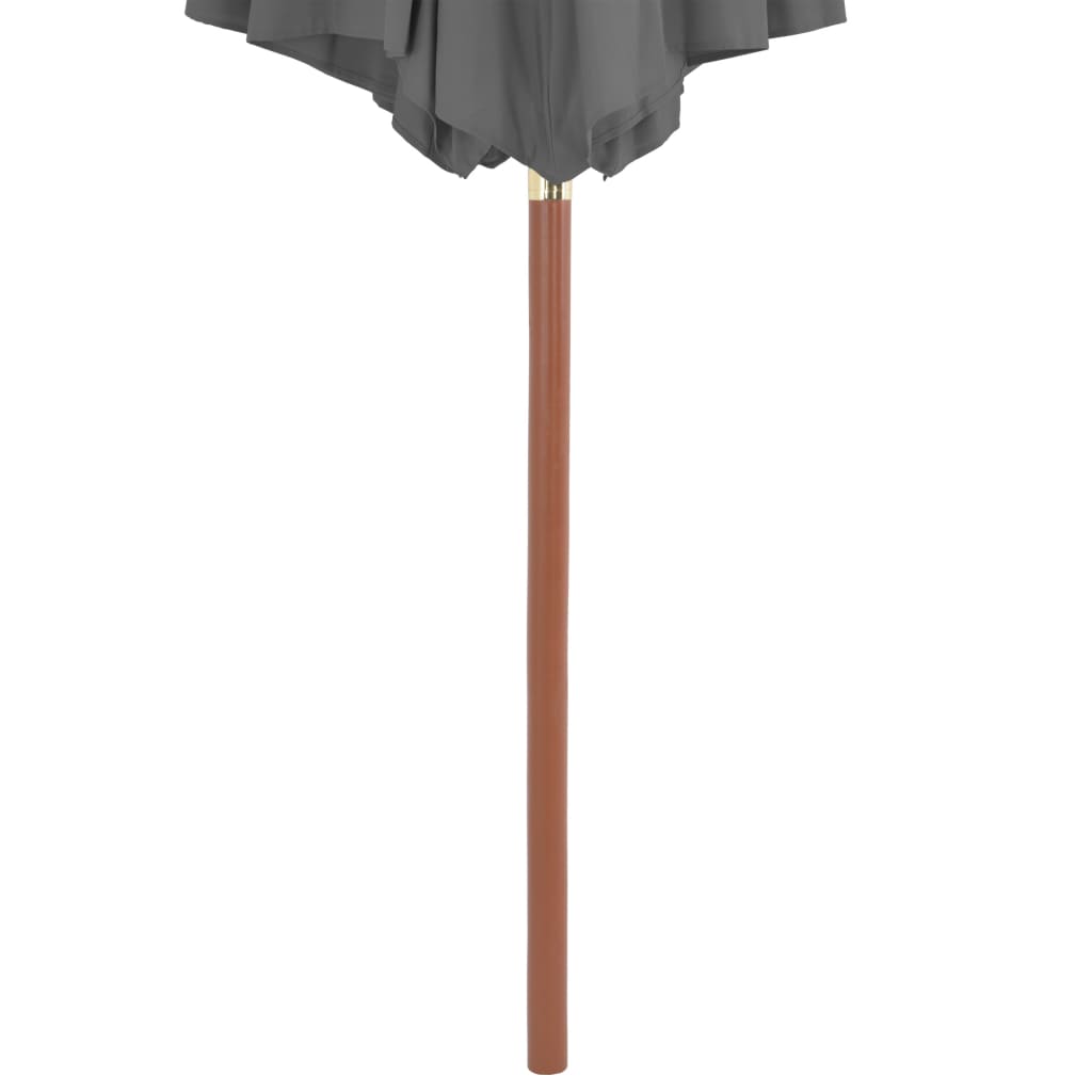 Lauko skėtis nuo saulės su mediniu stulpu, antracito, 300cm