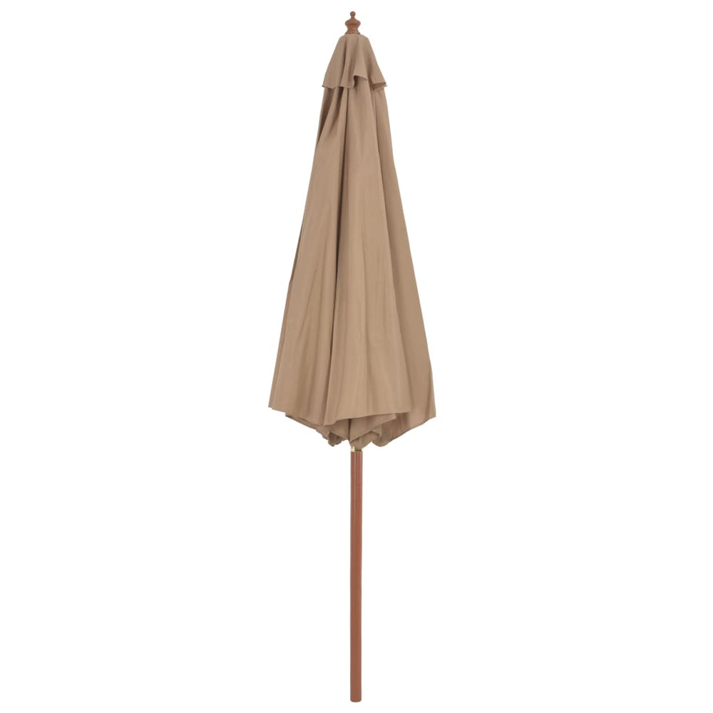 Outdoor sunshade with wooden pole, taupe, 300cm