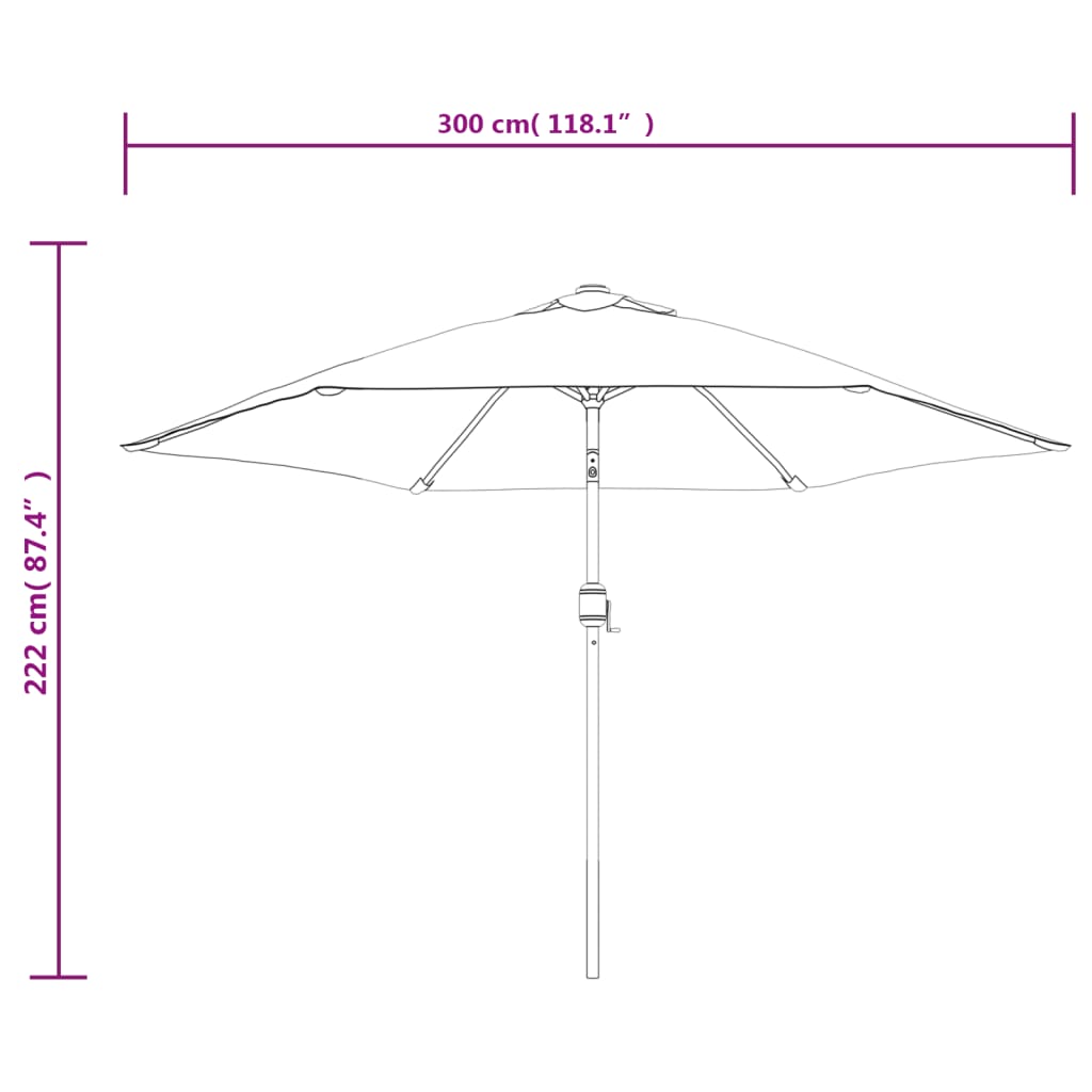 Garden Umbrella with Metal Pole, Anthracite, 300cm