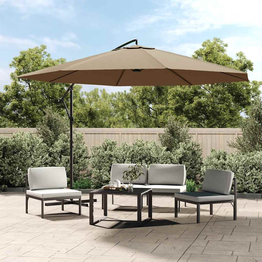 Gembinis sodo skėtis su aliuminiu stulpu, taupe, 350cm