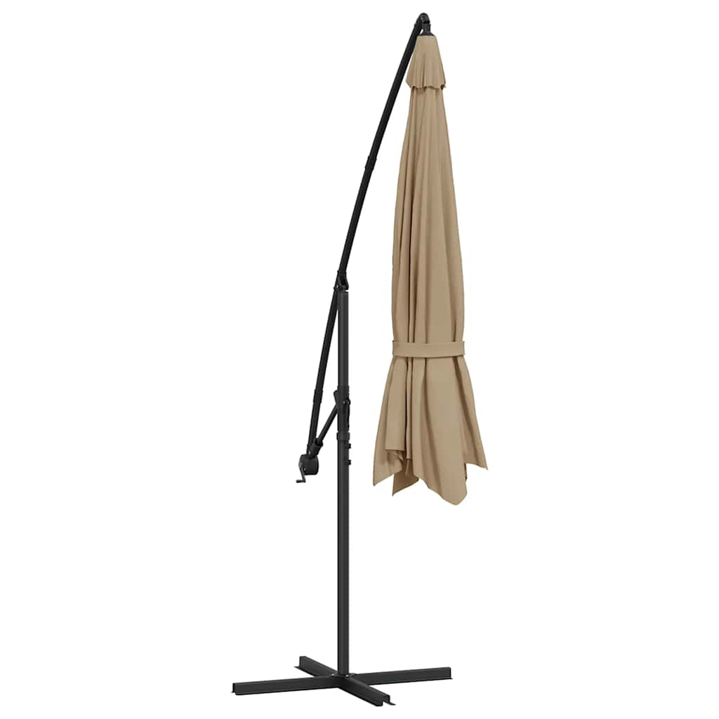 Gembinis sodo skėtis su aliuminiu stulpu, taupe, 350cm