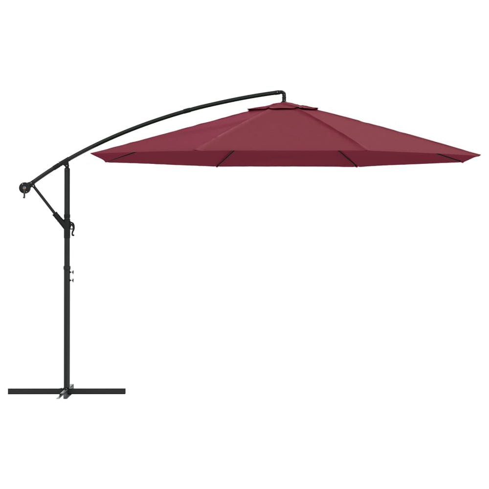 Gembinis sodo skėtis su aliuminiu stulpu, raudonas, 350cm