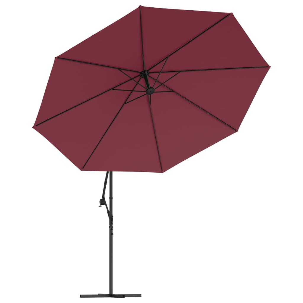 Gembinis sodo skėtis su aliuminiu stulpu, raudonas, 350cm