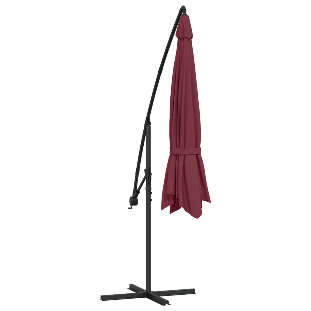 Gembinis sodo skėtis su aliuminiu stulpu, raudonas, 350cm