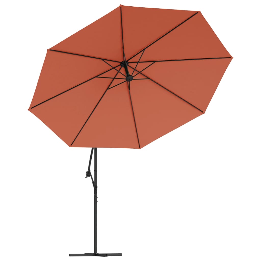 Gembinis sodo skėtis su aliuminiu stulpu, terakota, 350cm