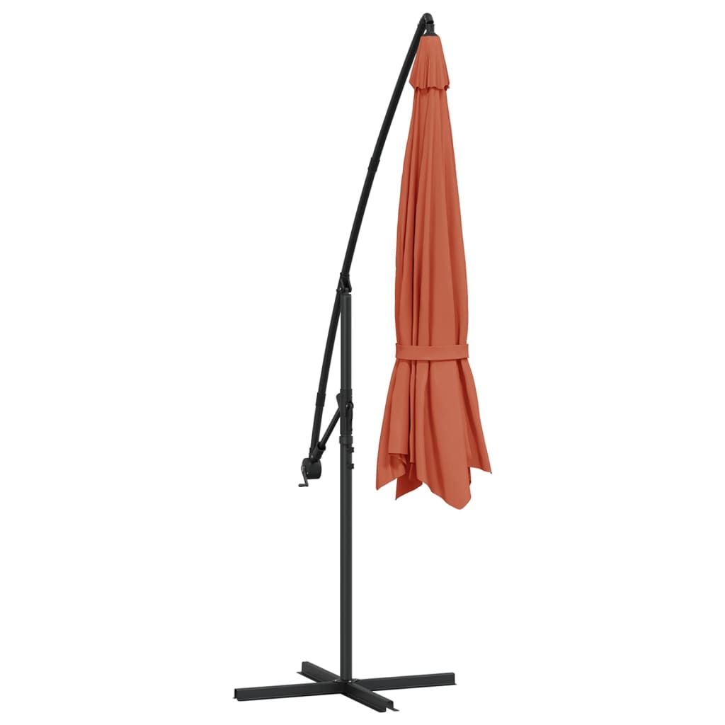 Gembinis sodo skėtis su aliuminiu stulpu, terakota, 350cm