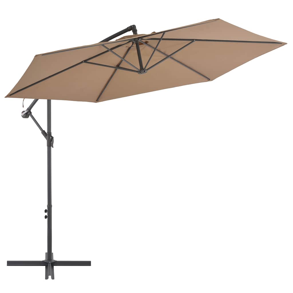 Gembinis sodo skėtis su aliuminiu stulpu, taupe, 300cm
