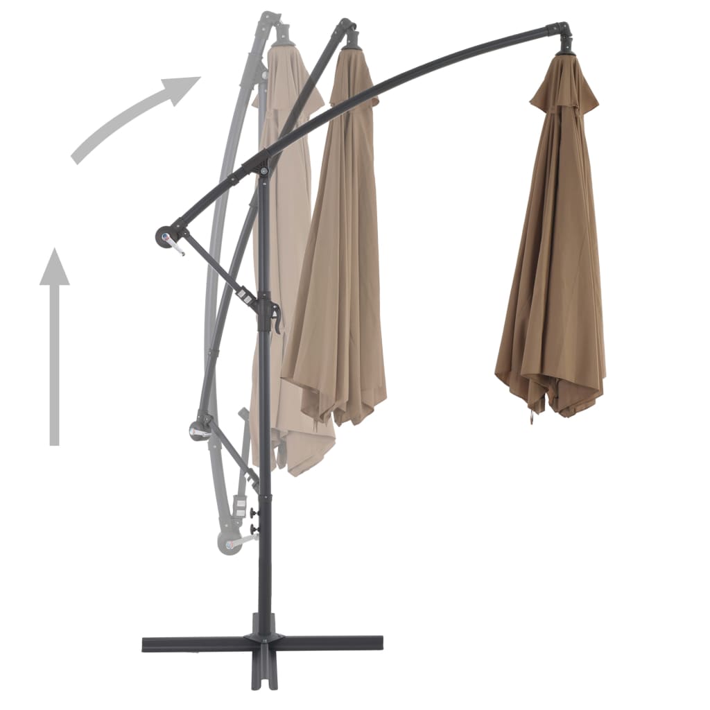 Gembinis sodo skėtis su aliuminiu stulpu, taupe, 300cm
