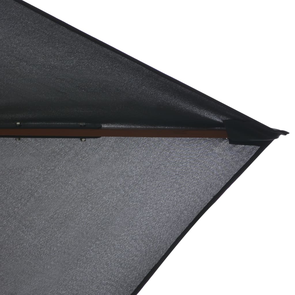 Lauko skėtis nuo saulės su mediniu stulpu, antracito, 200x300cm