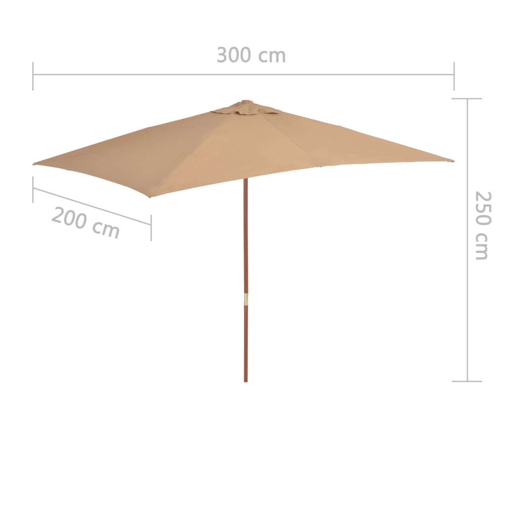 Sodo skėtis ANTON, taupe, 200x300x250cm