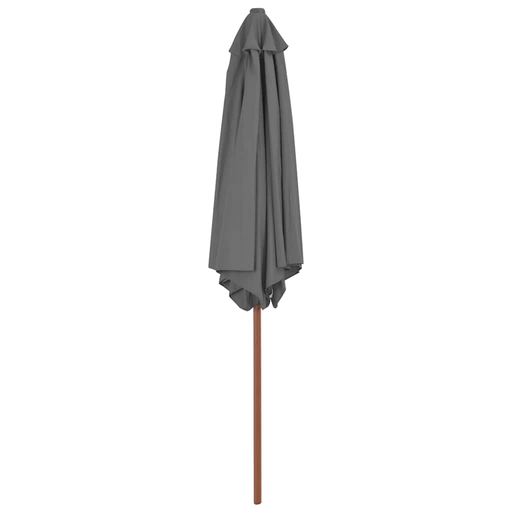 Outdoor parasol with wooden pole, anthracite, 270cm