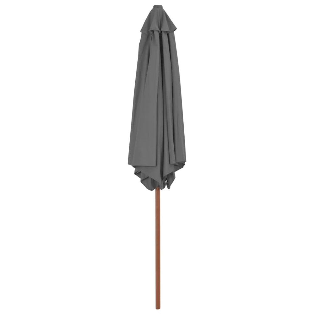 Lauko skėtis nuo saulės su mediniu stulpu, antracito, 270cm
