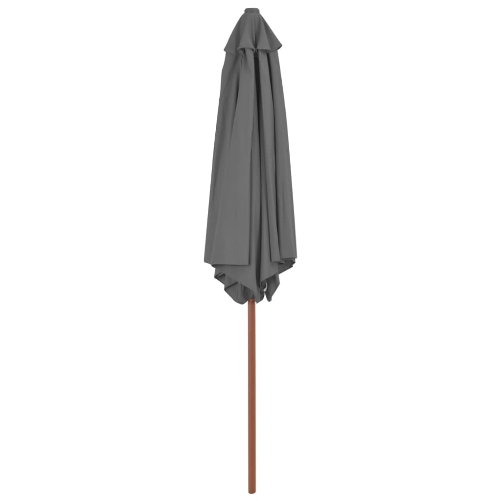 Lauko skėtis nuo saulės su mediniu stulpu, antracito, 270cm