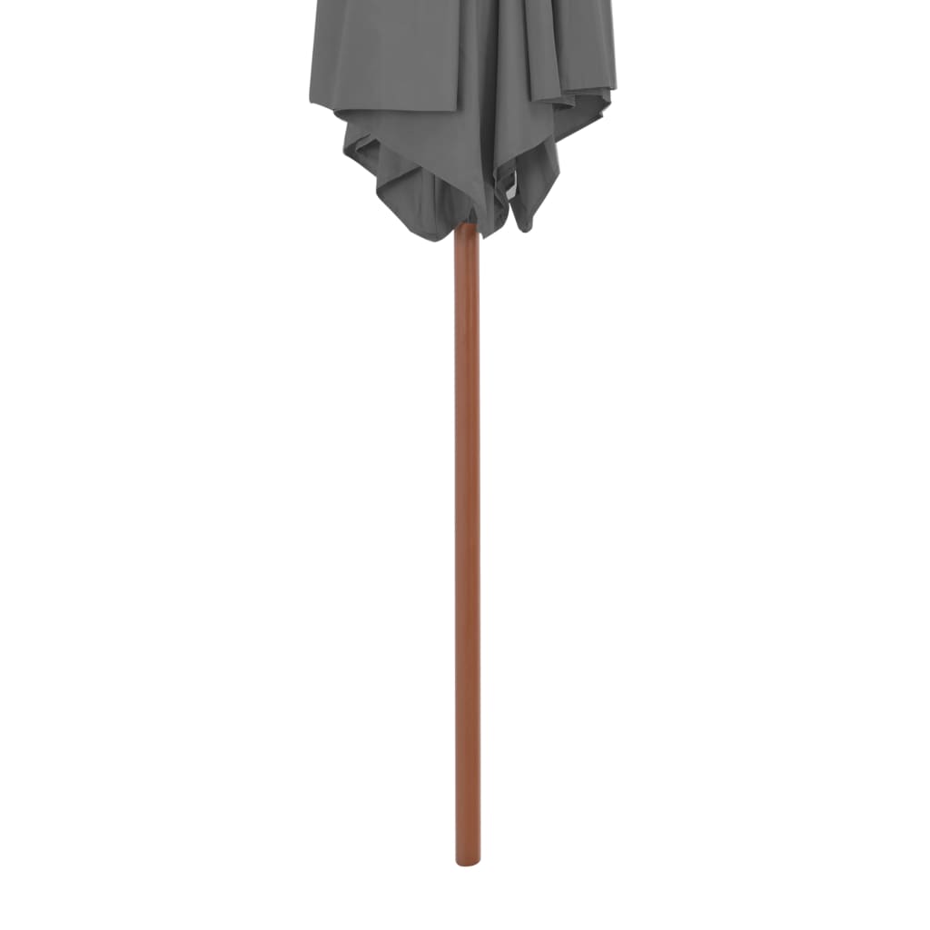 Lauko skėtis nuo saulės su mediniu stulpu, antracito, 270cm