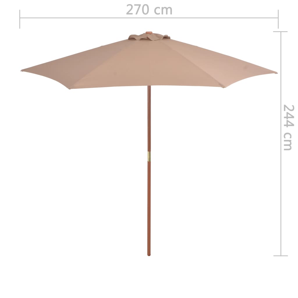 Sodo skėtis ARCHER, taupe, 270x244cm