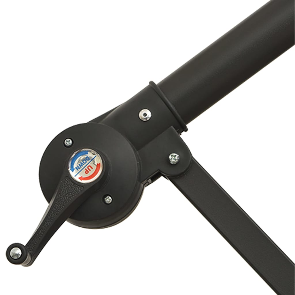 Gembinis skėtis su LED ir metaliniu stulpu, antracito, 350cm