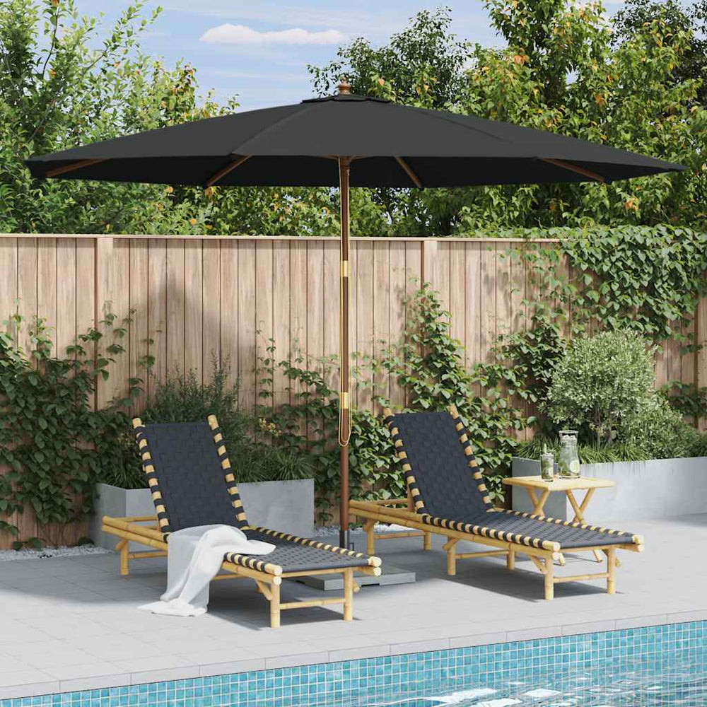 Patio umbrella with wooden pole, anthracite, 350cm