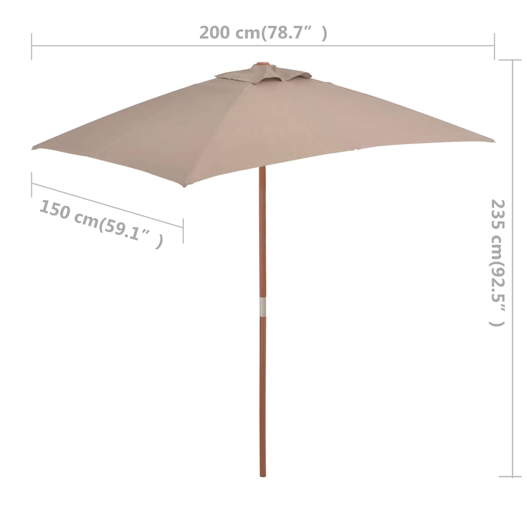 Sodo skėtis ARNOLD, taupe, 150x200x235cm