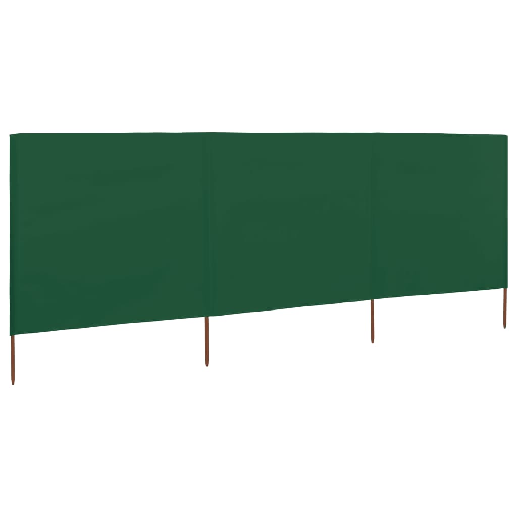 Vēja aizsegs, zaļš, 400x120cm, audums, 3 paneļi