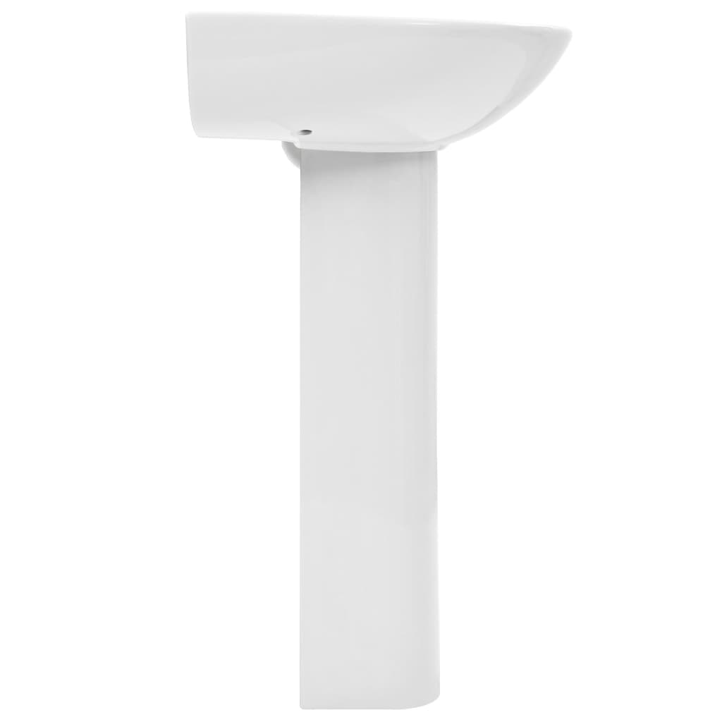 Freestanding basin with pedestal, white, 520x440x190mm, ceramic.