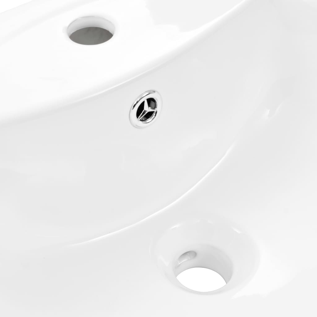 Freestanding basin with pedestal, white, 520x440x190mm, ceramic.