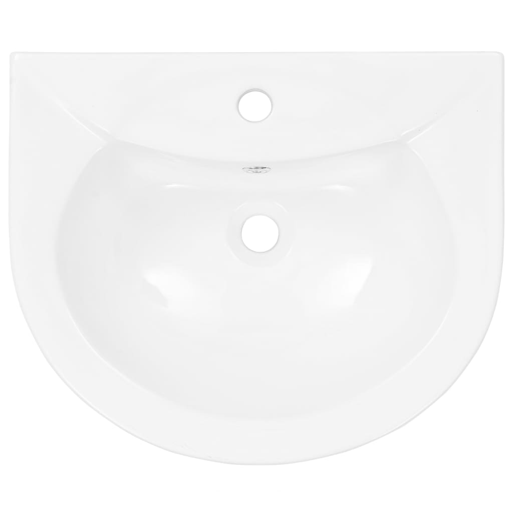 Freestanding basin with pedestal, white, 520x440x190mm, ceramic.