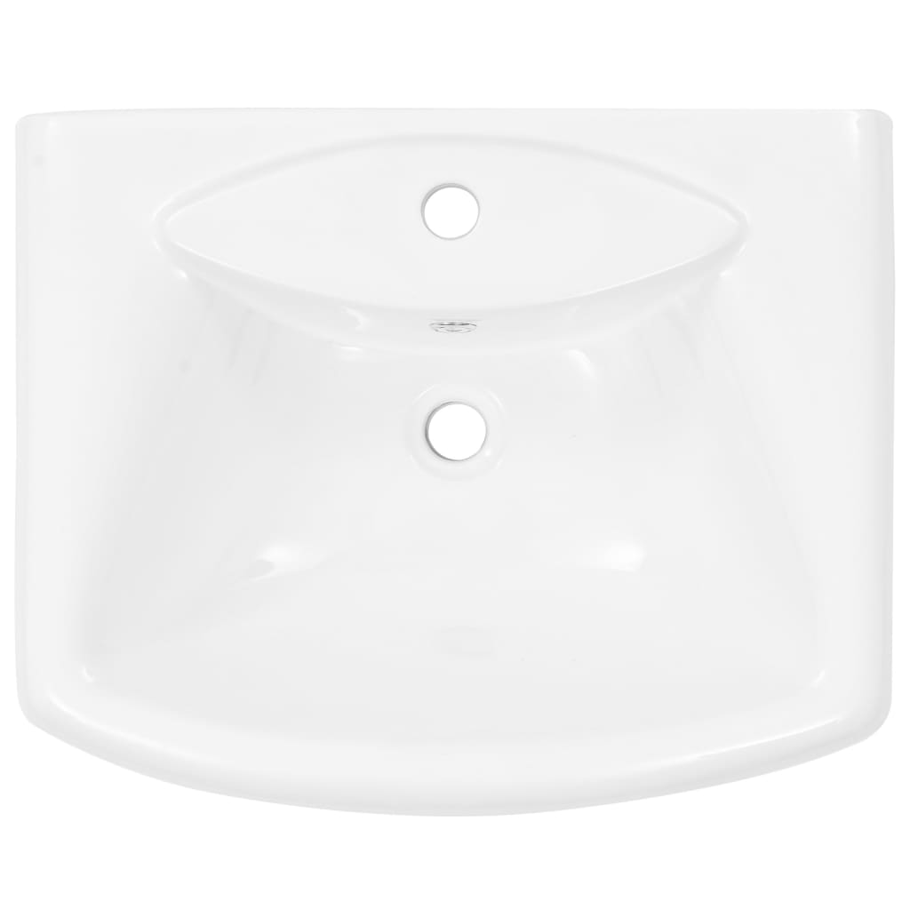 Freestanding washbasin with pedestal, white, 580x470x200 mm, ceramic.