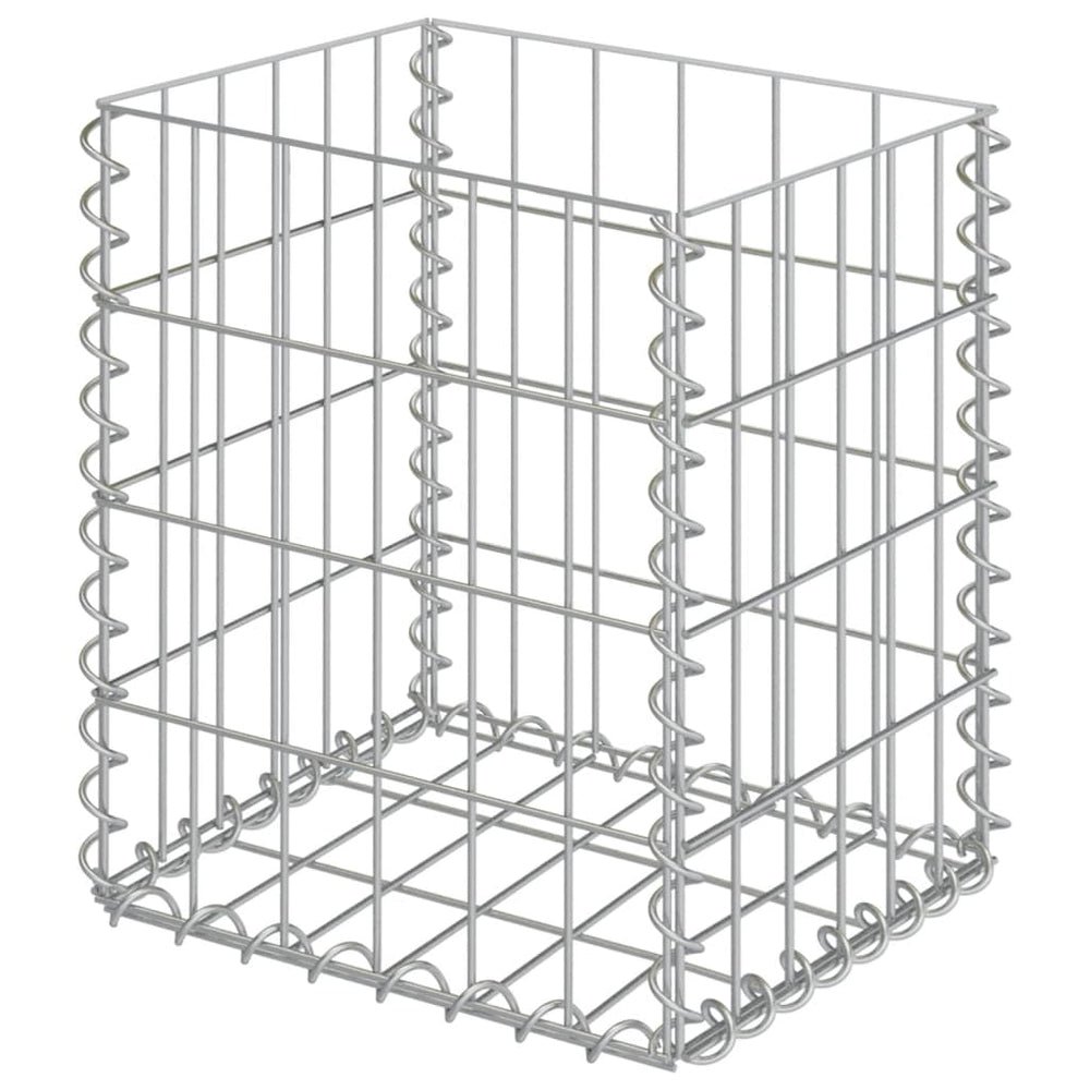Gabion baskets 2 pcs galvanized steel 30x30x40 cm