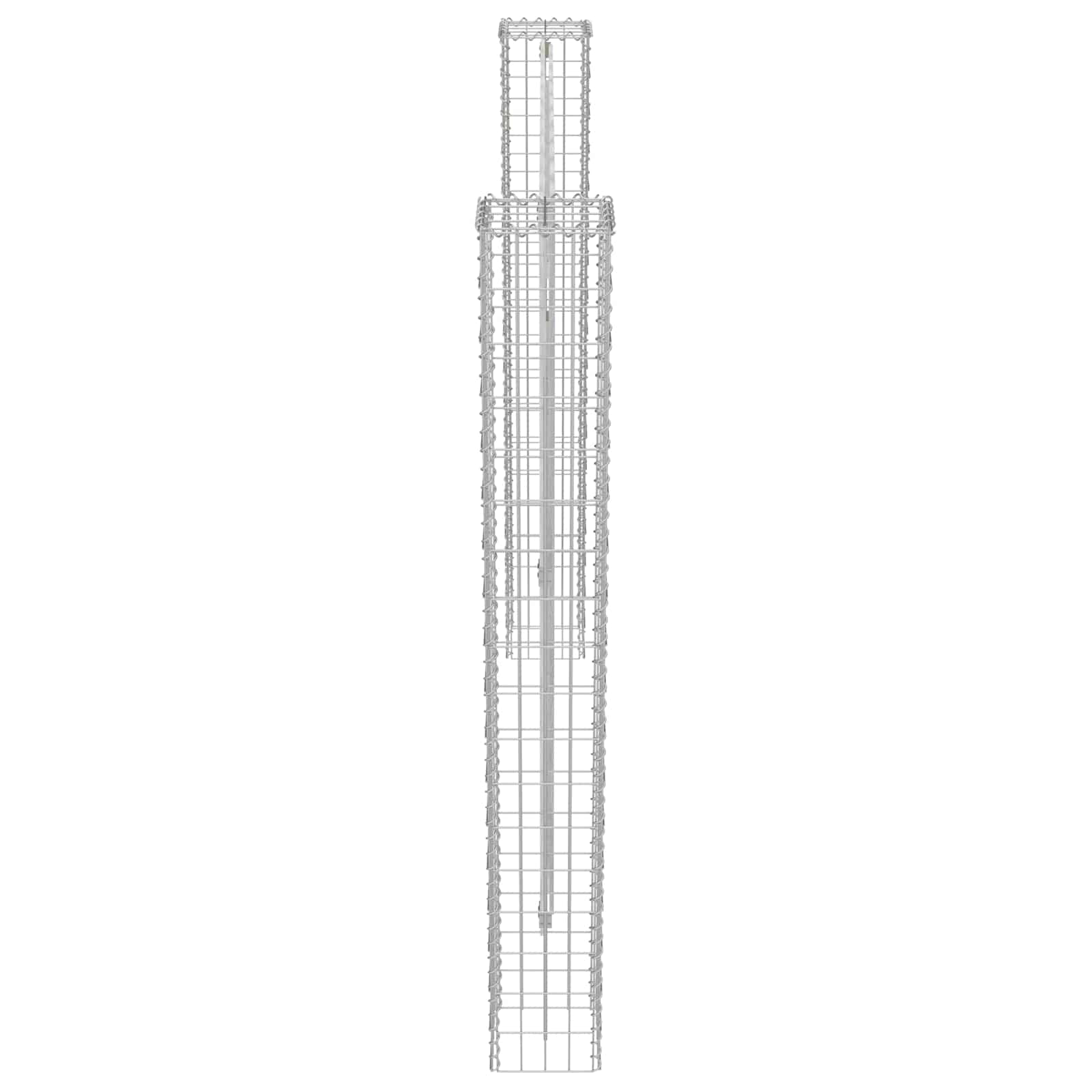 Fence Post 2 pcs Silver 20 x 20 x 190 cm metal