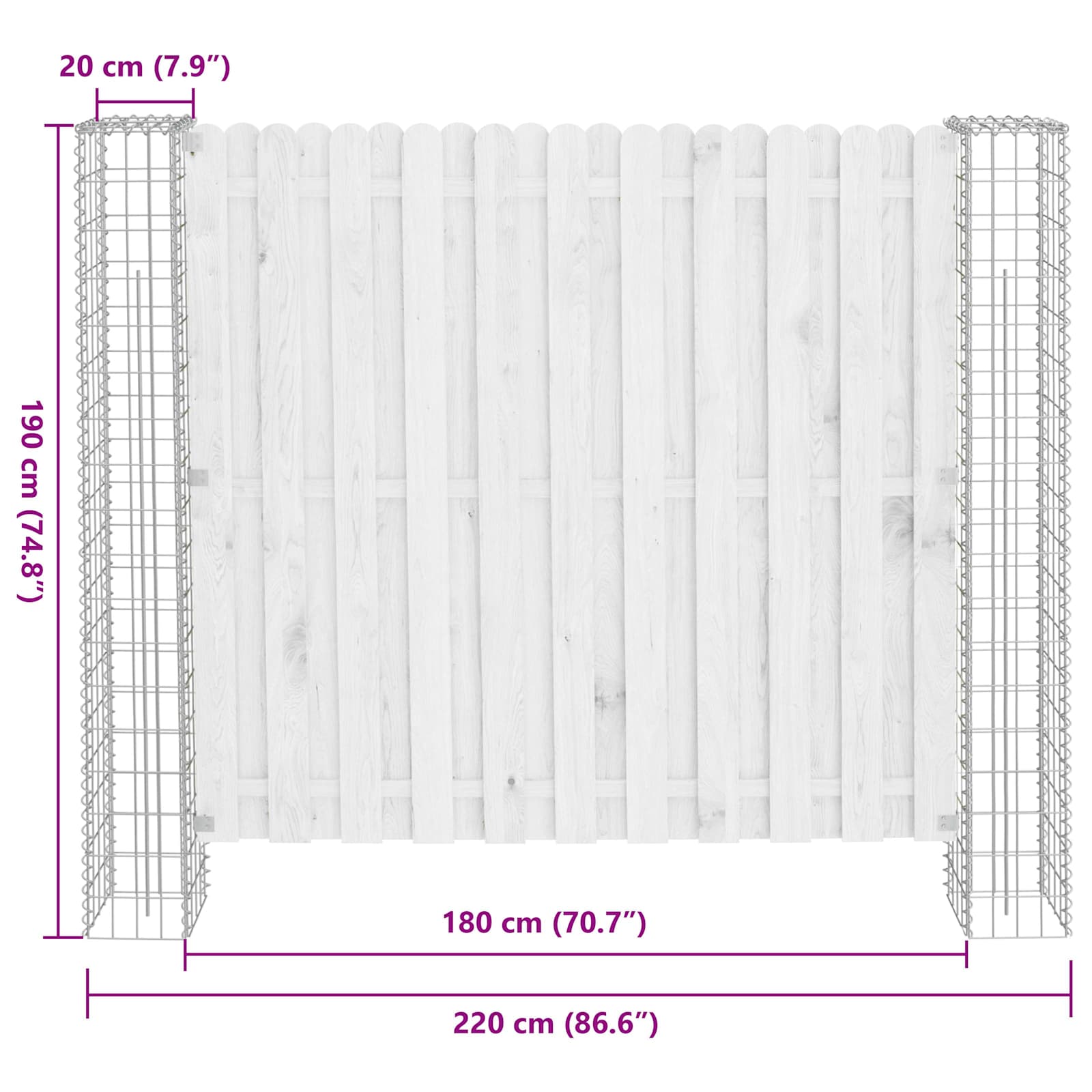 Fence Post 2 pcs Silver 20 x 20 x 190 cm metal