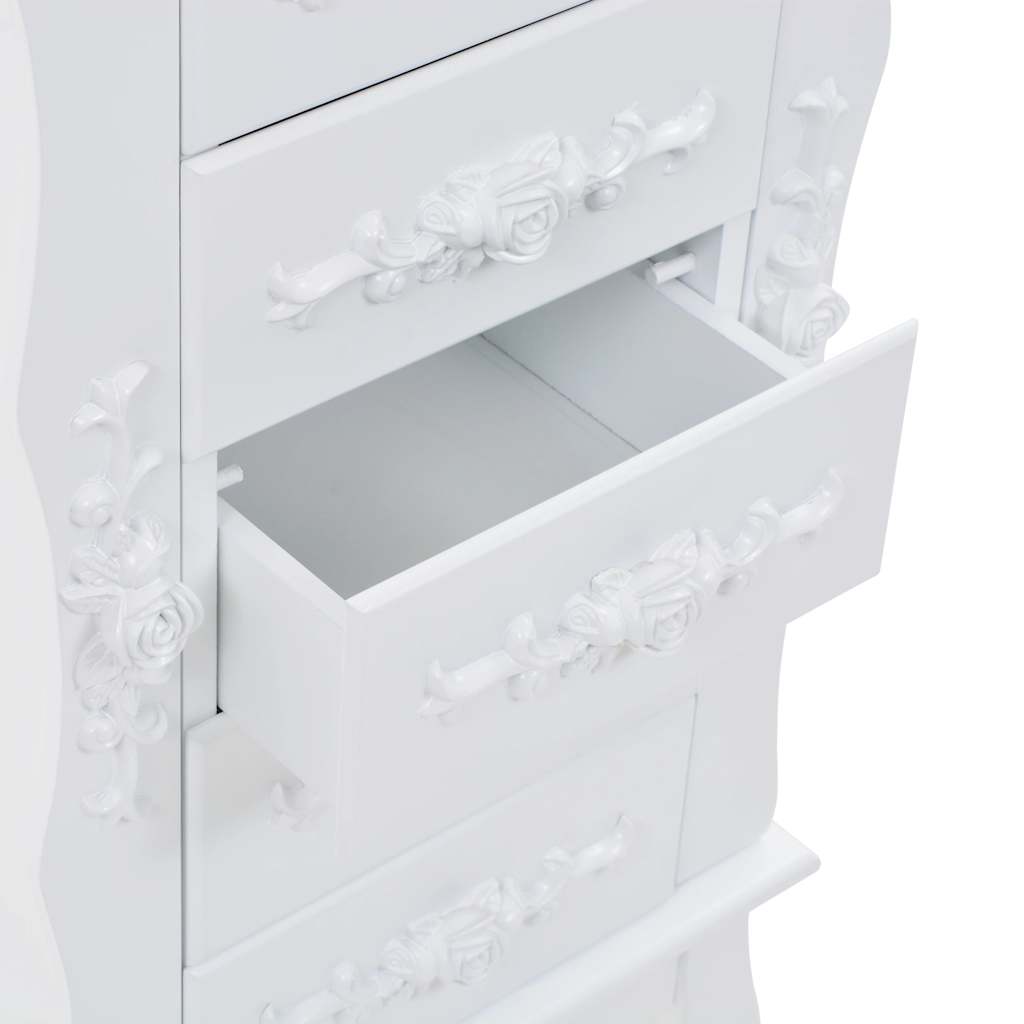 Pastatoma spintelė papuošalams, balta