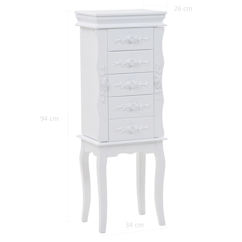 Pastatoma spintelė papuošalams, balta