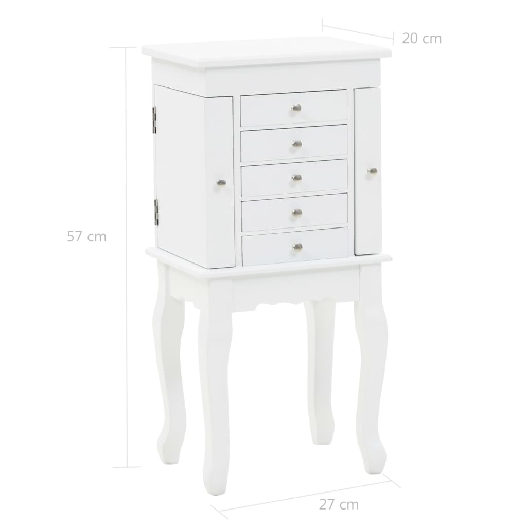 Pastatoma spintelė papuošalams, balta