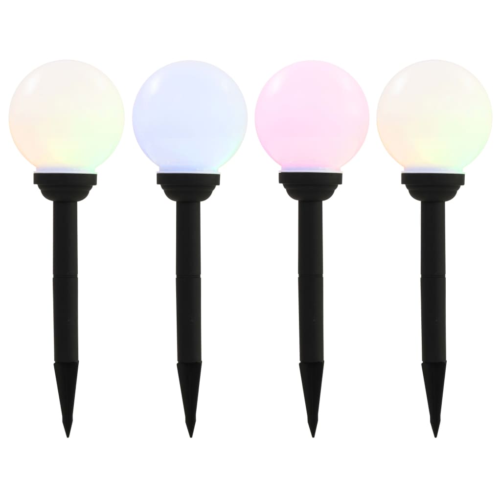 Solar-powered LED outdoor lights, 4 pcs, 15cm