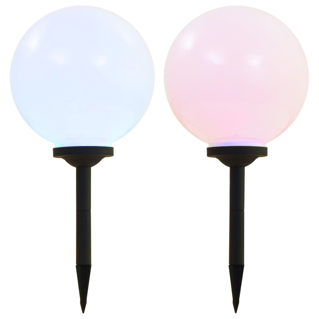 Solar-powered outdoor LED lamps, 2 pcs., 30cm