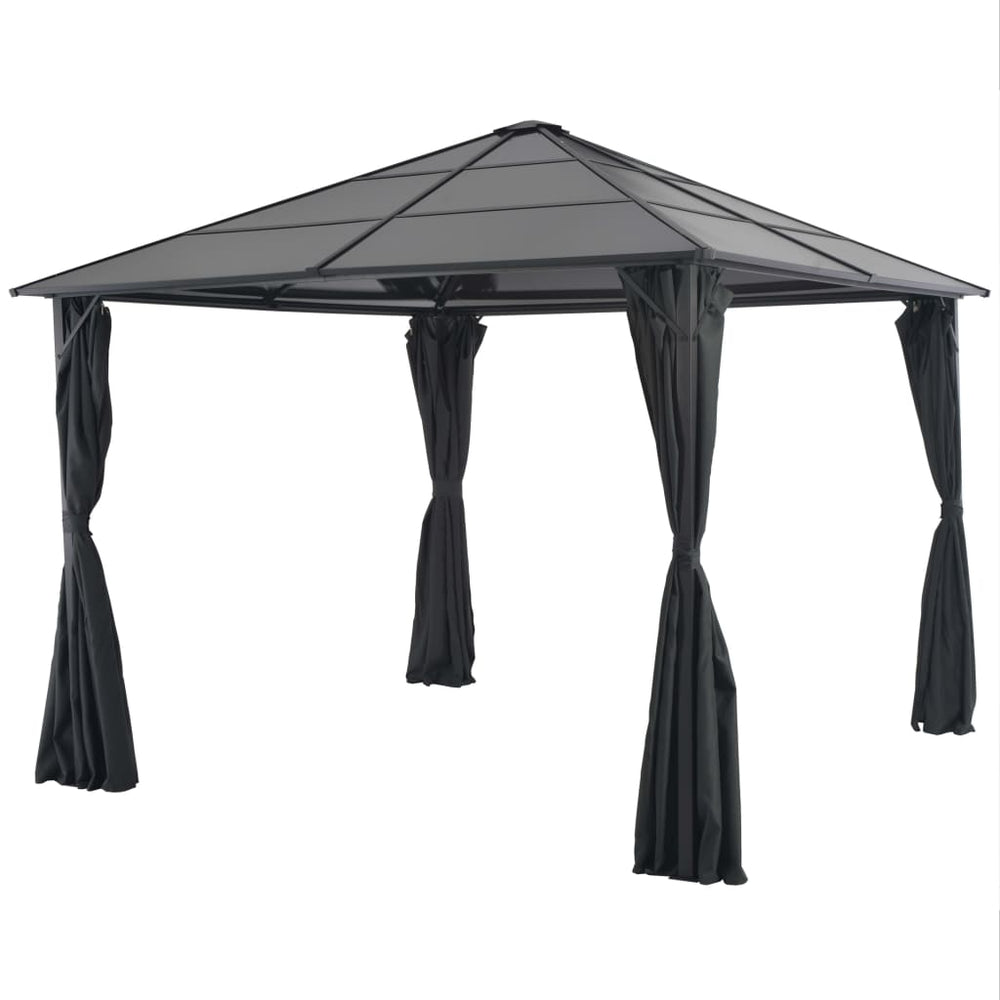 Gazebo with curtains MAXIM, black, 3x3m