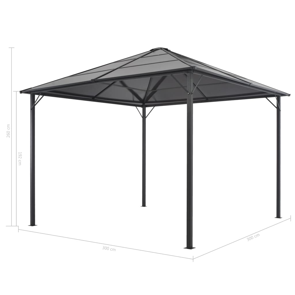 Pavėsinė su stogu MAXIM, antracito, 3x3m