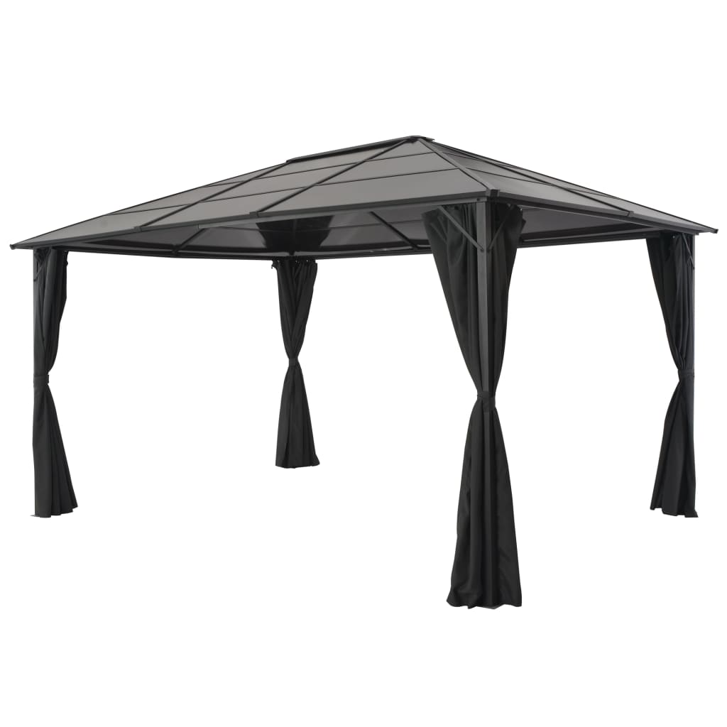 Pavėsinė su užuolaidomis MAXIM, juoda, 4x3m