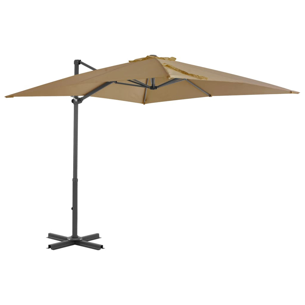 Gembinis skėtis su aliuminio stulpu, taupe, 250x250cm