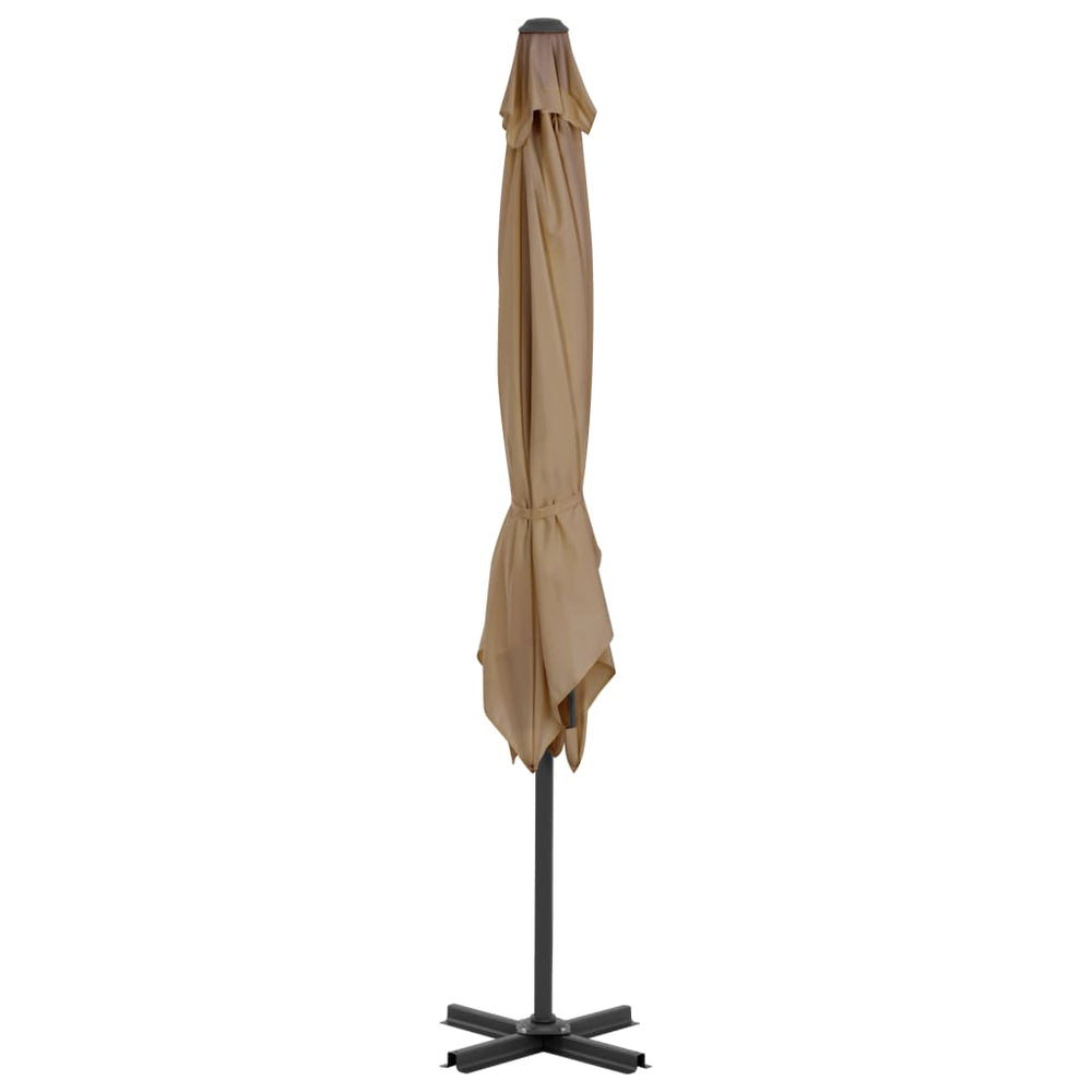Gembinis skėtis su aliuminio stulpu, taupe, 250x250cm