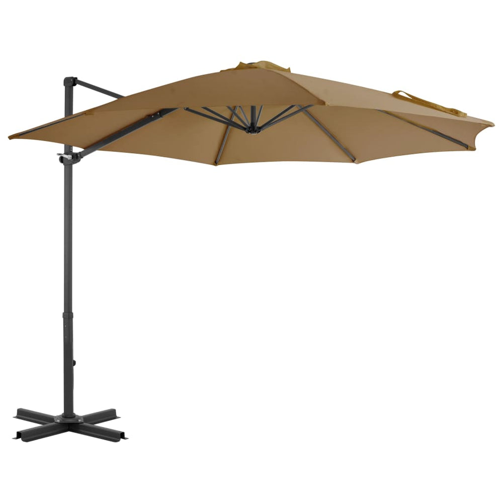 Gembinis sodo skėtis su aliuminio stulpu, taupe, 300cm