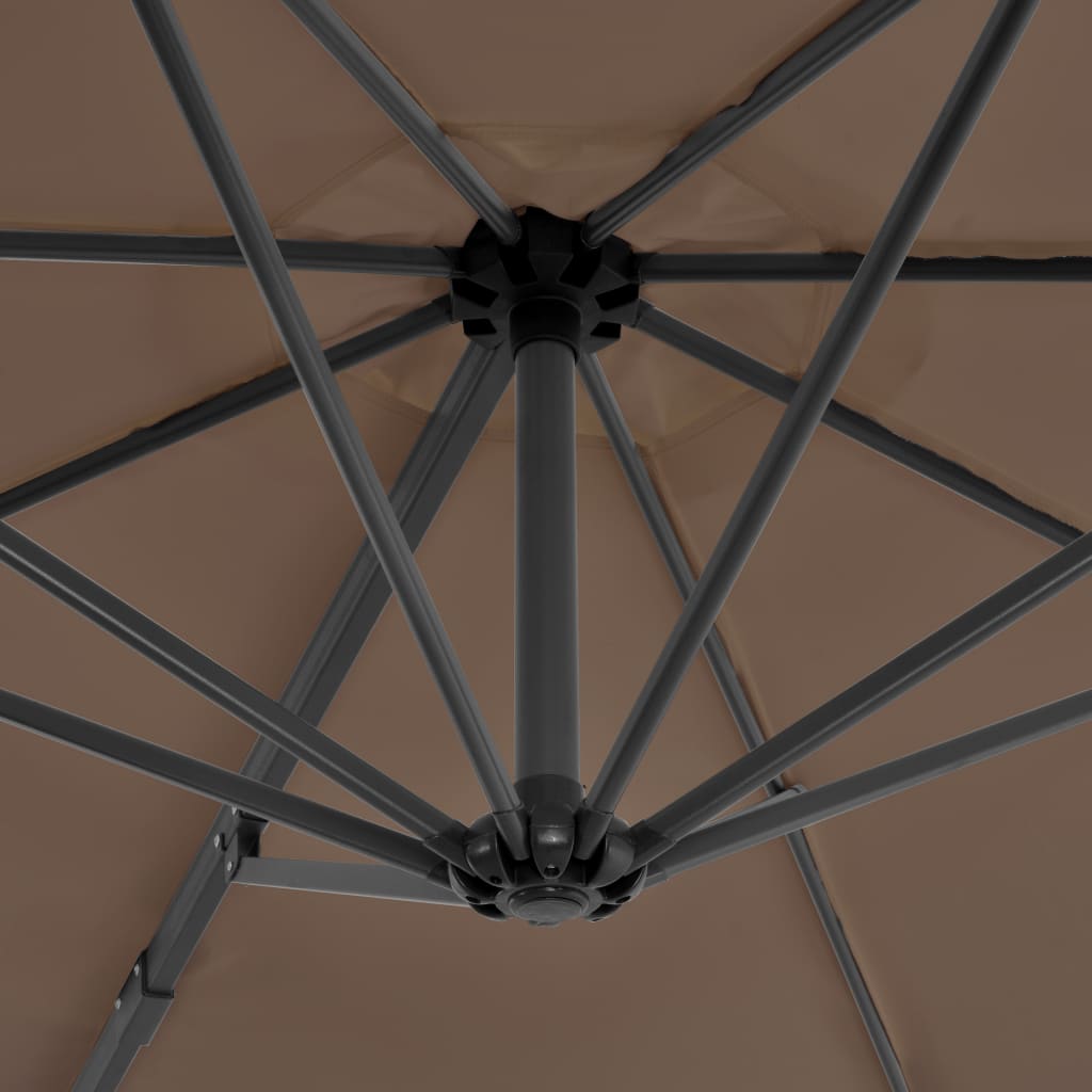 Gembinis sodo skėtis su aliuminio stulpu, taupe, 300cm