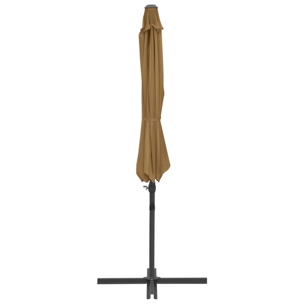 Gembinis sodo skėtis su plieniniu stulpu, taupe, 300cm