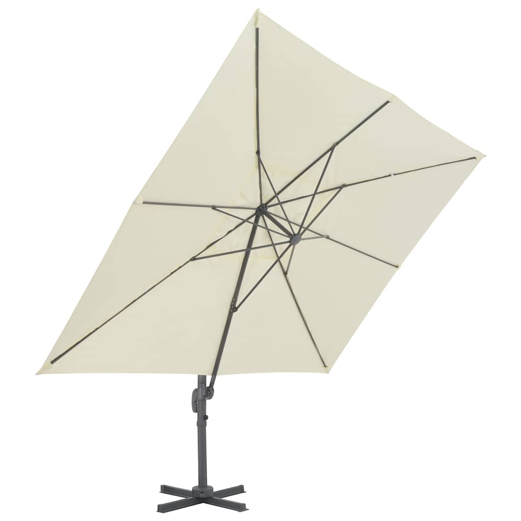 Cantilever Garden Umbrella with Aluminium Pole, 400x300 cm, Sand